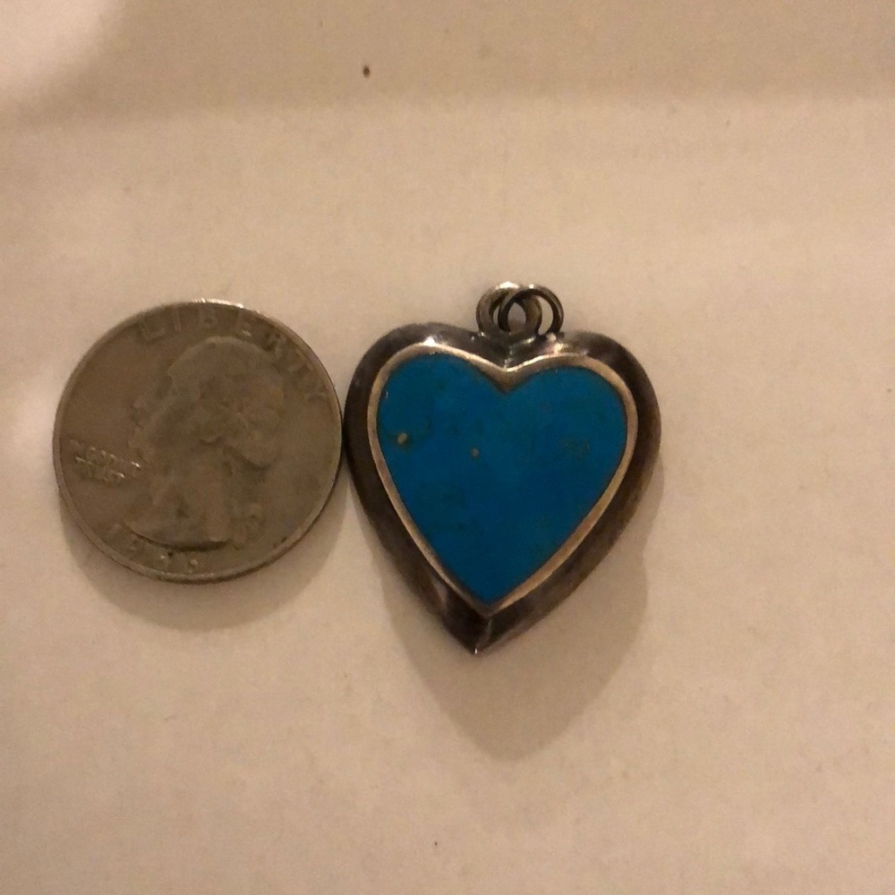 Silver blue Heart Pendant